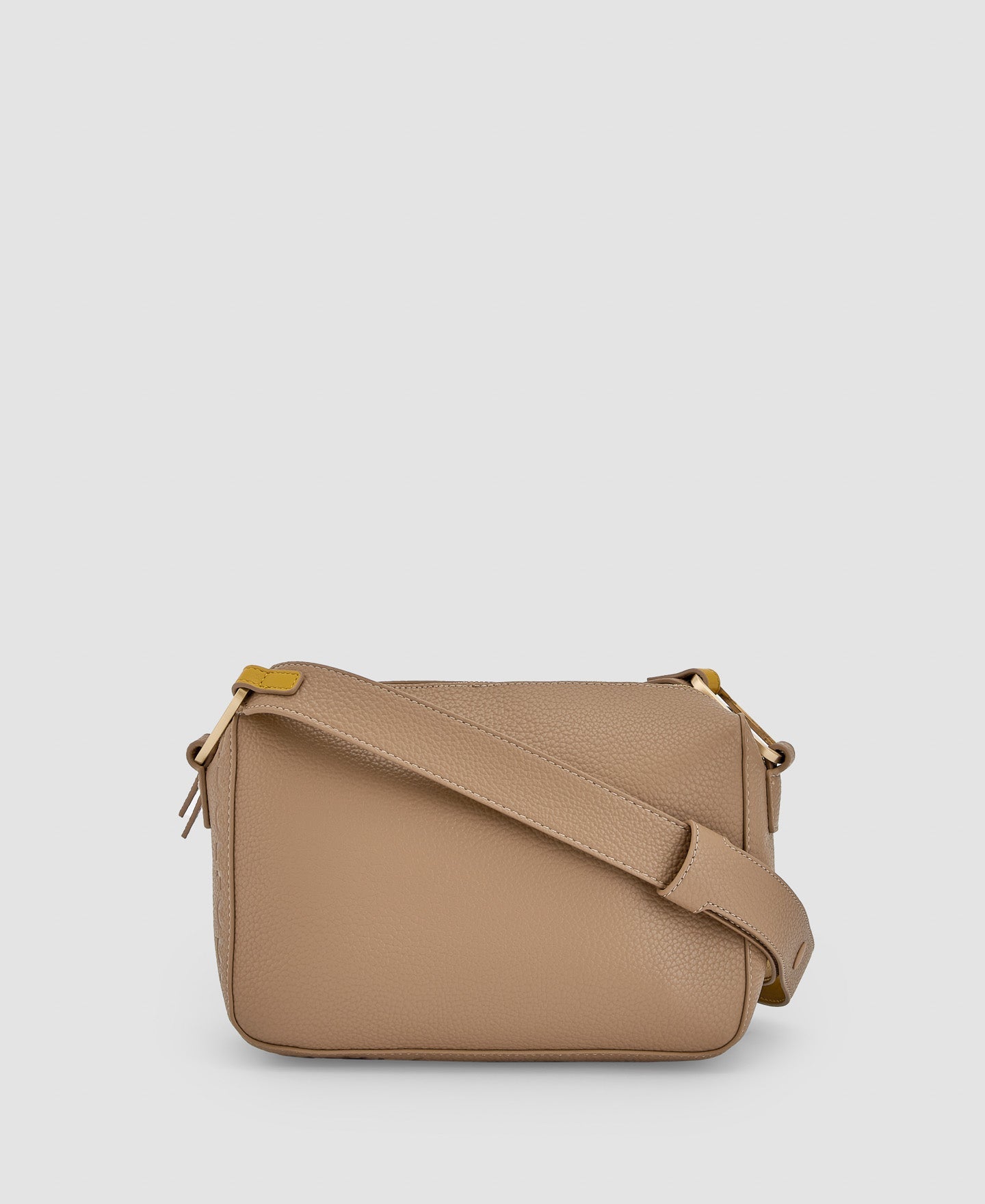 Women Bags | Taupe Recycled Material Shoulder Bag by Spanish designer Adolfo Dominguez