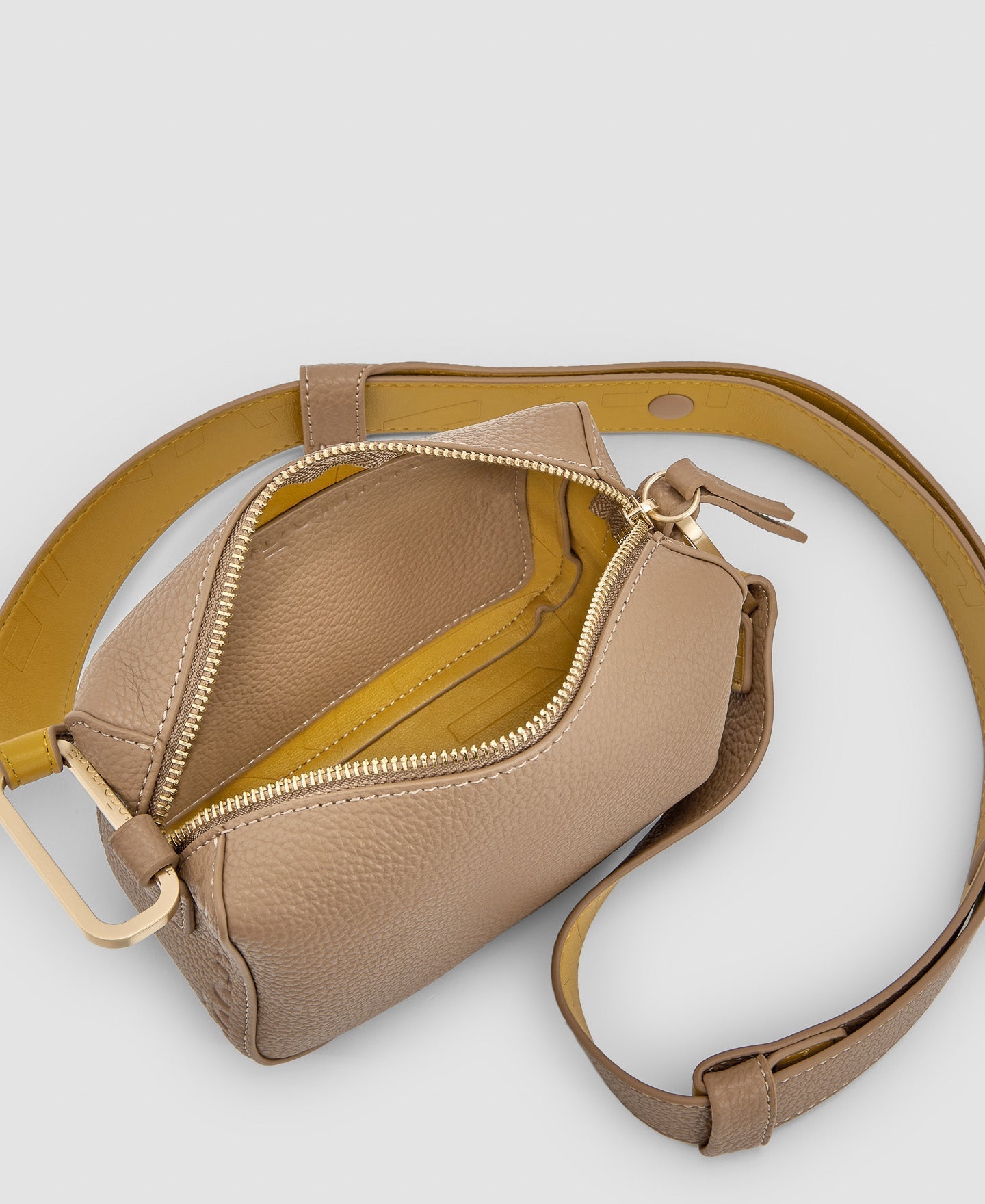 Women Bags | Taupe Recycled Materials Shoulder Bag by Spanish designer Adolfo Dominguez