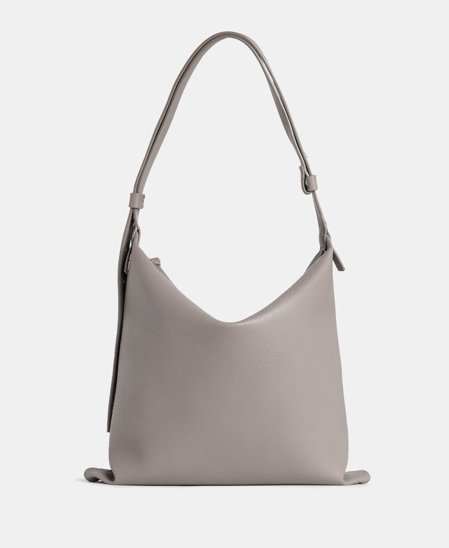 Women Bags | Taupe Textured Grain Hobo Zip Closure by Spanish designer Adolfo Dominguez