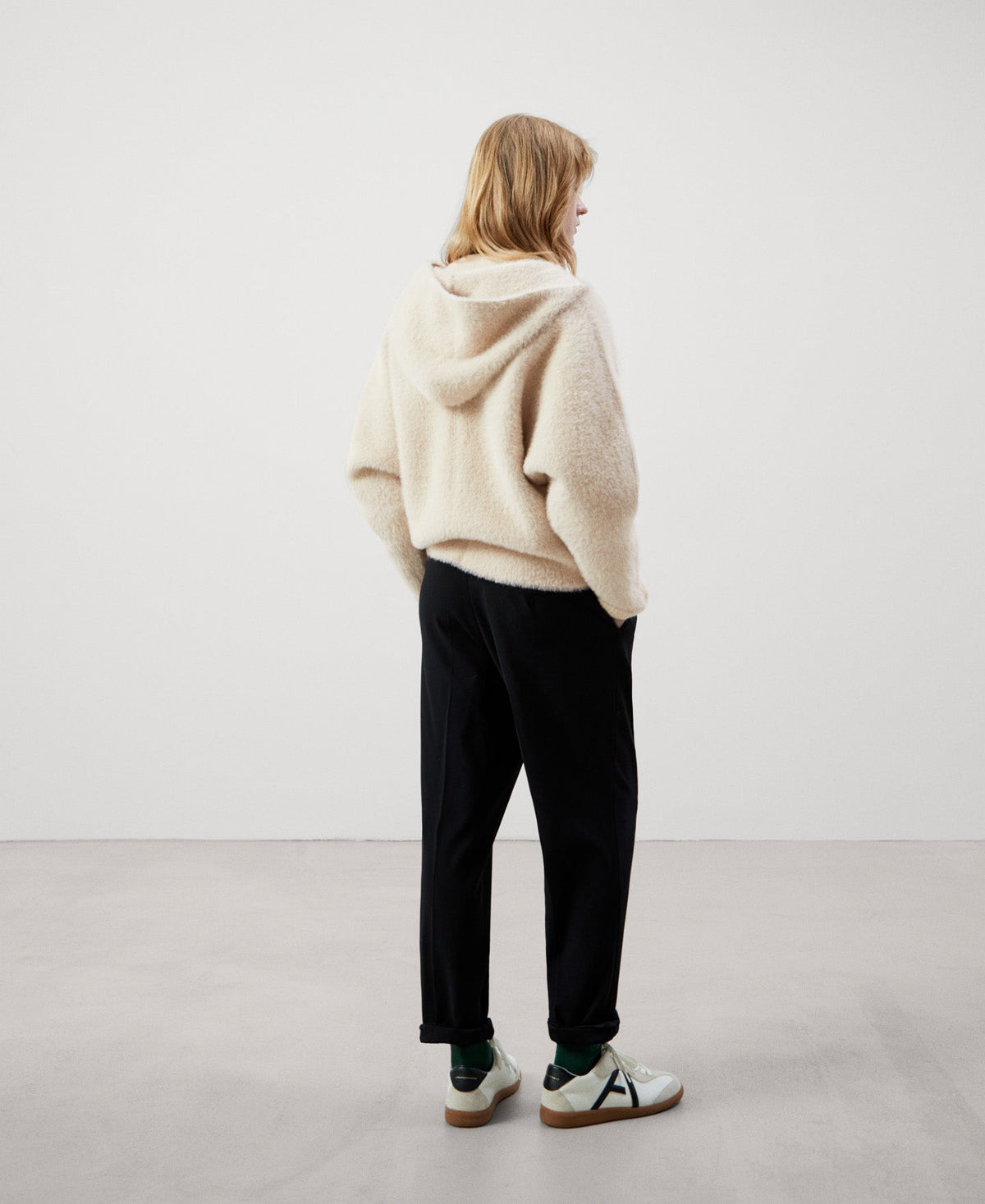 Women Knit Jacket | Taupe/Beige Jacket by Spanish designer Adolfo Dominguez