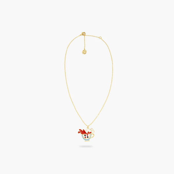 Tea Cup And White Rabbit Pendant Necklace | aqui3051