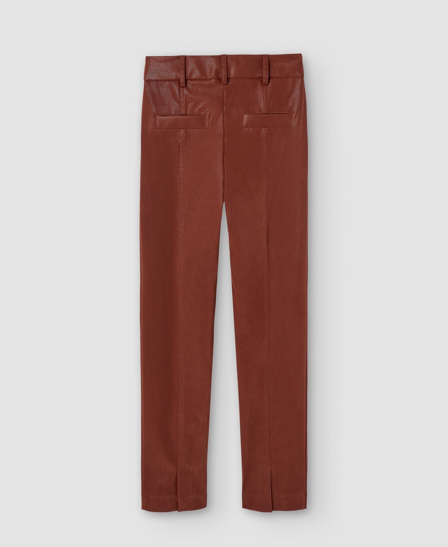 Women Trousers | Terracotta Vegan Suede High Rise Trousers by Spanish designer Adolfo Dominguez