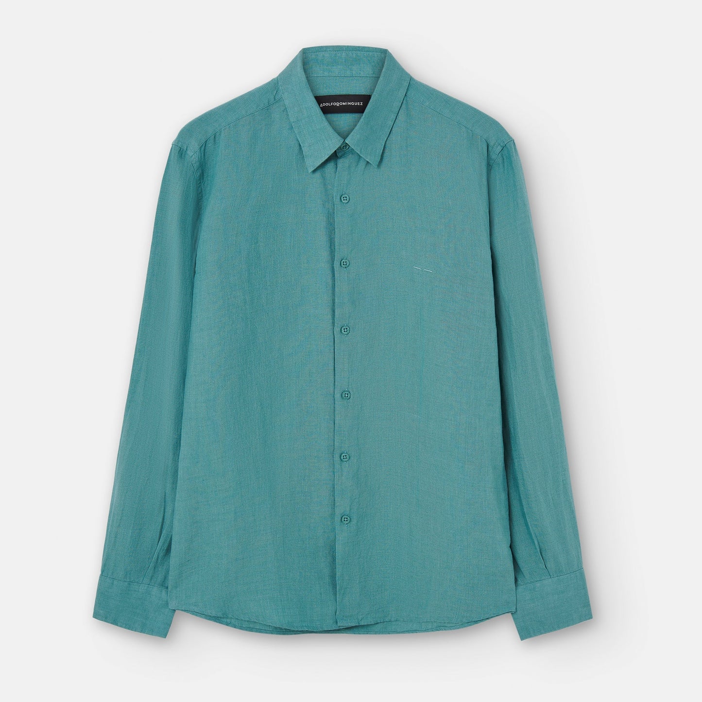 Men Shirt | Topazblue 100% Linen Lapel Collar Shirt by Spanish designer Adolfo Dominguez