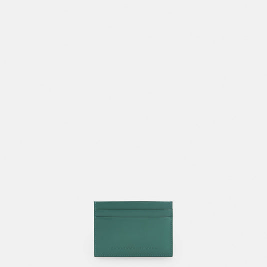 Men Wallet | Topazblue Leather Logo Card Holder by Spanish designer Adolfo Dominguez