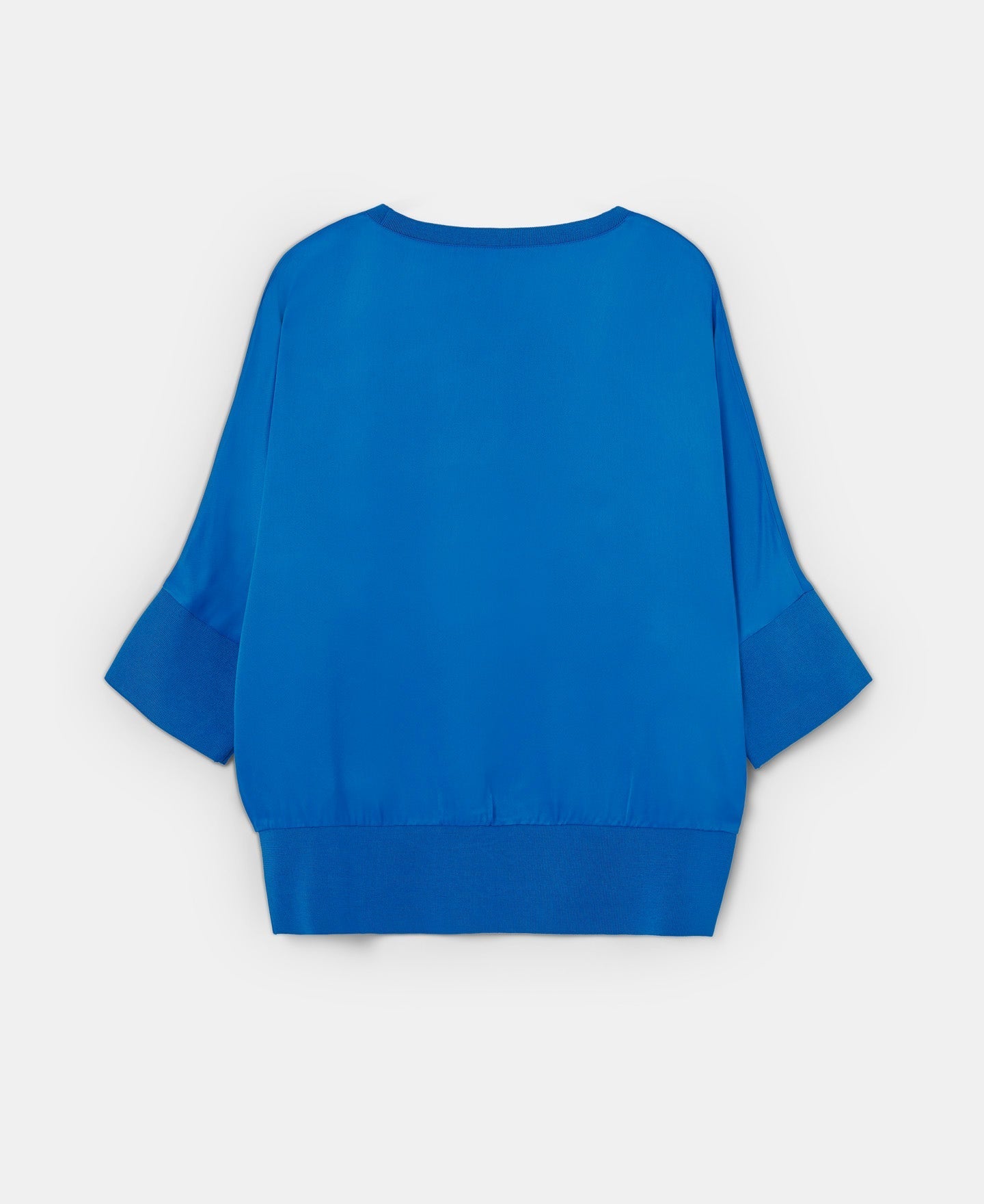 Women Short Sleeved Shirt | Turquoise Viscose Round Neck T-Shirt by Spanish designer Adolfo Dominguez
