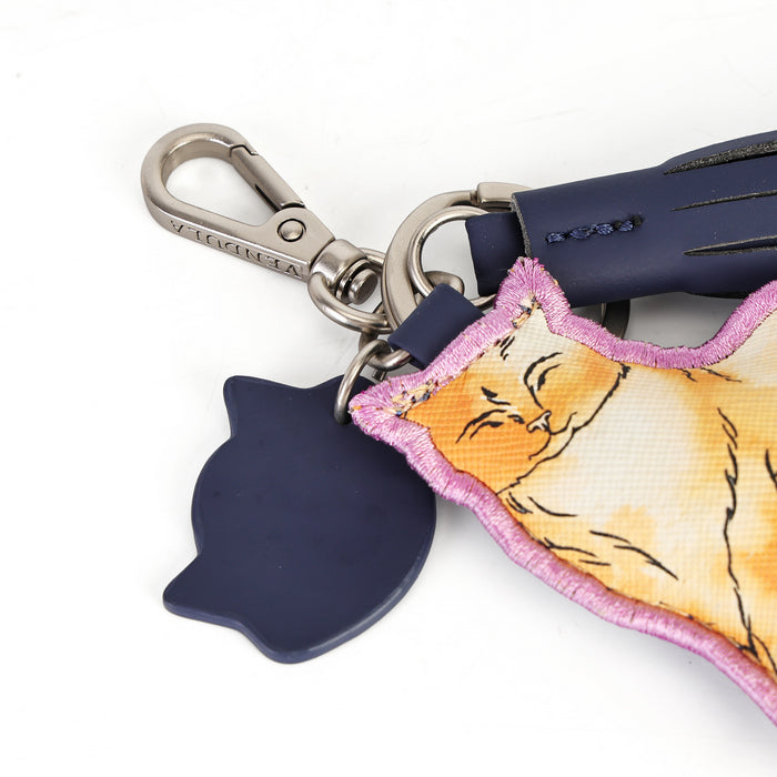 Vendula London Cats In The City Orange Cat Key Charm – front
