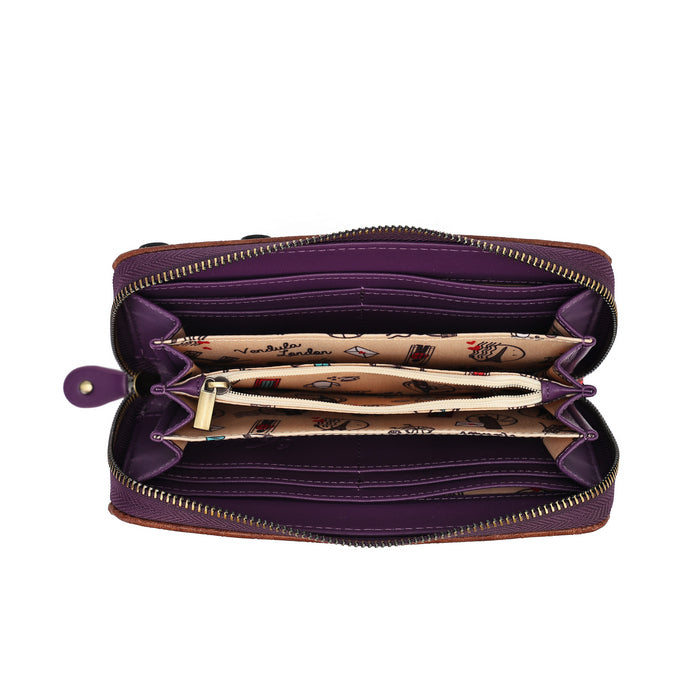 Vendula London Travelling Library Bookshop Large Ziparound Wallet – front