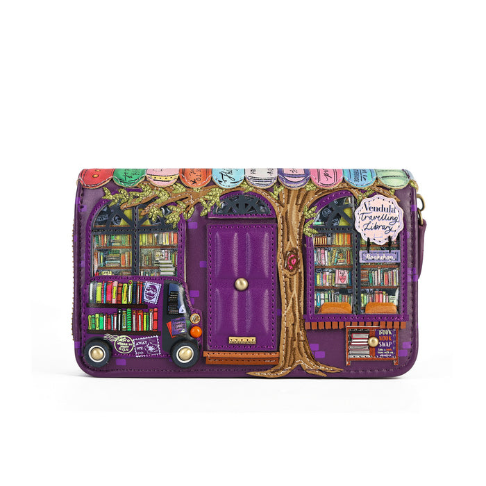 Vendula London Travelling Library Bookshop Medium Ziparound Wallet – view 3