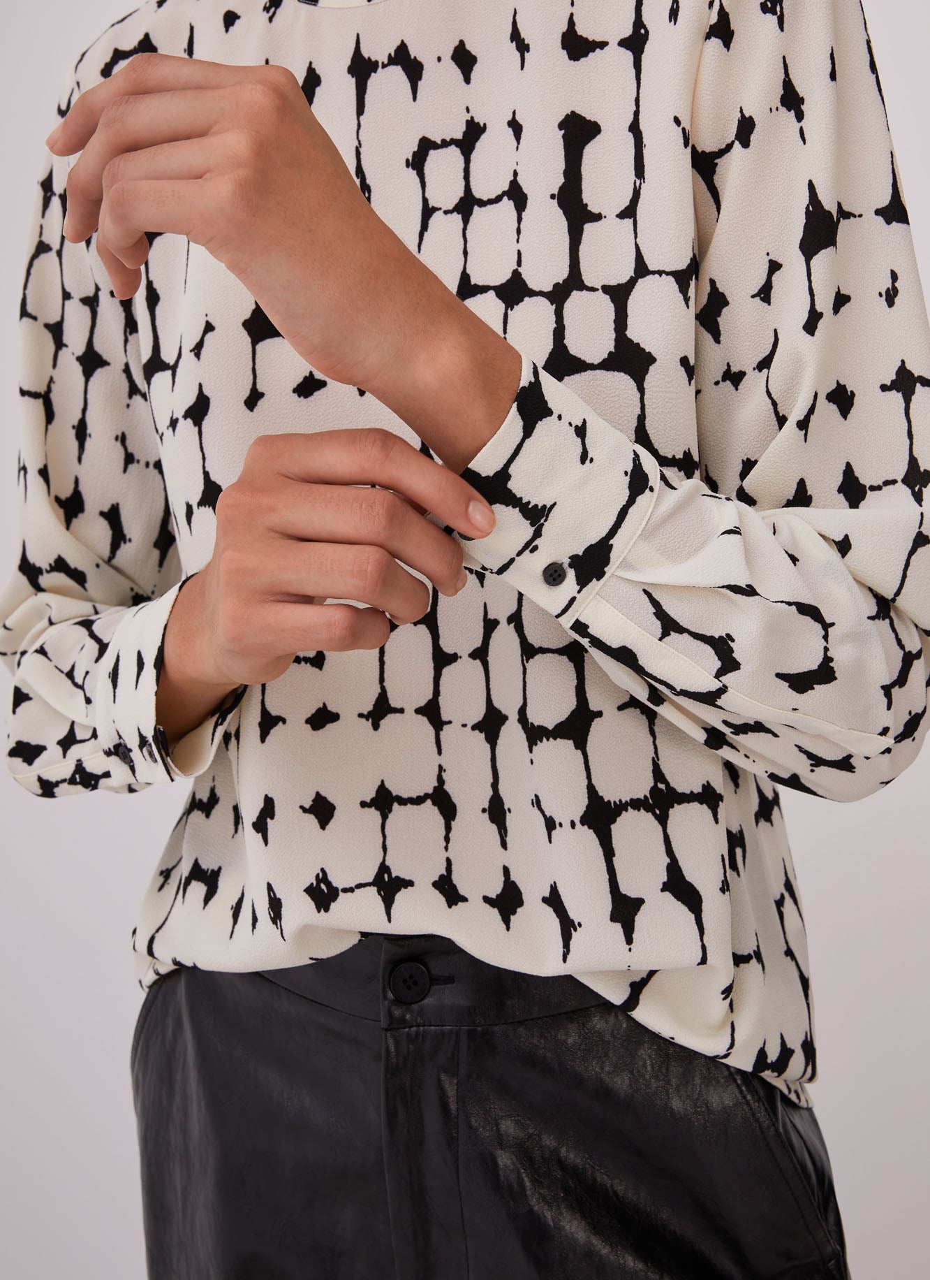 Women Shirt | White And Black Back Buttoned Shirt by Spanish designer Adolfo Dominguez