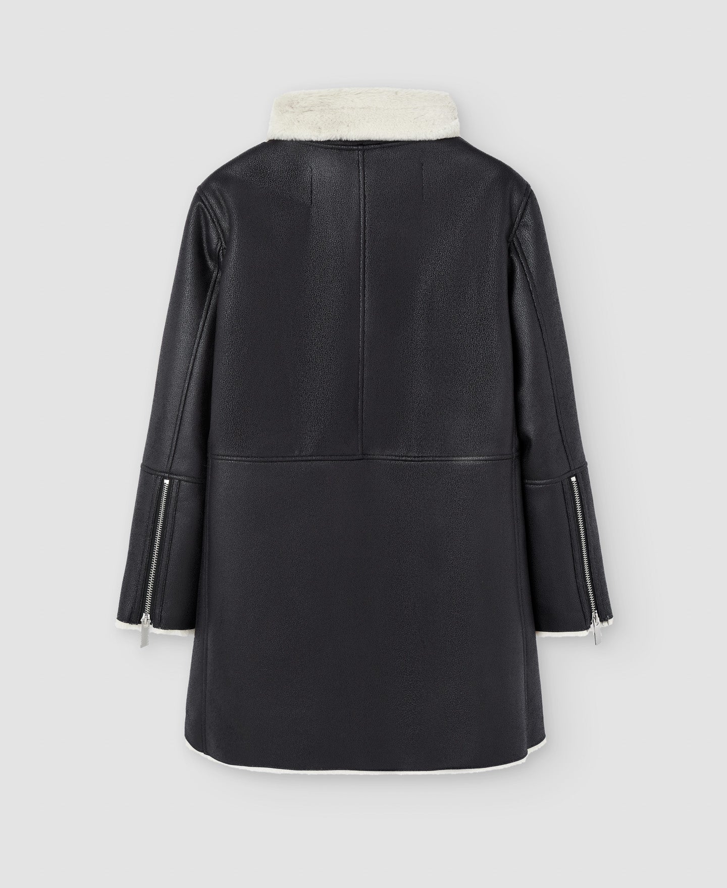 Women Ecoleather | White And Black Leather Textured Jacket by Spanish designer Adolfo Dominguez