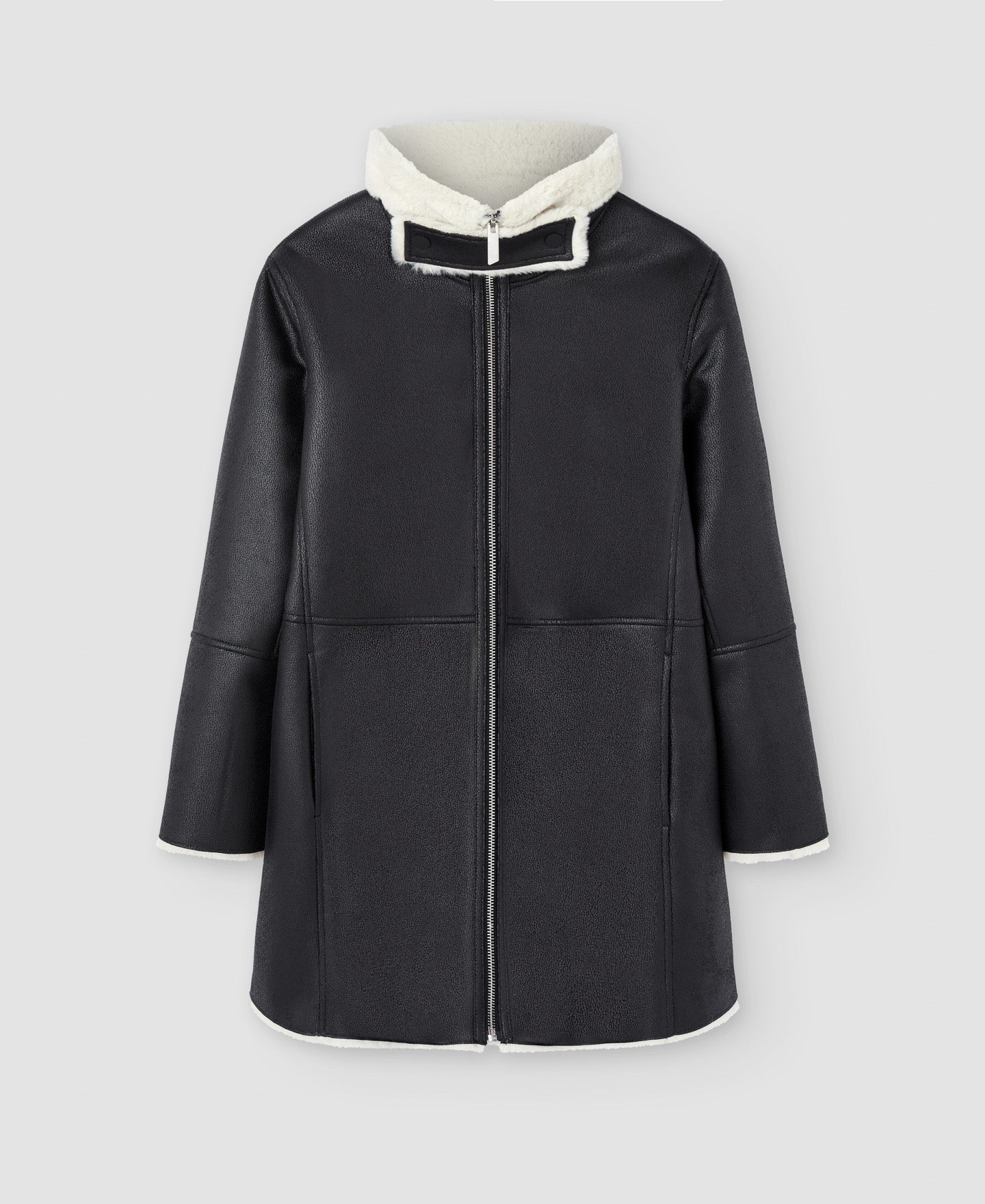 Women Ecoleather | White And Black Leather Textured Jacket by Spanish designer Adolfo Dominguez