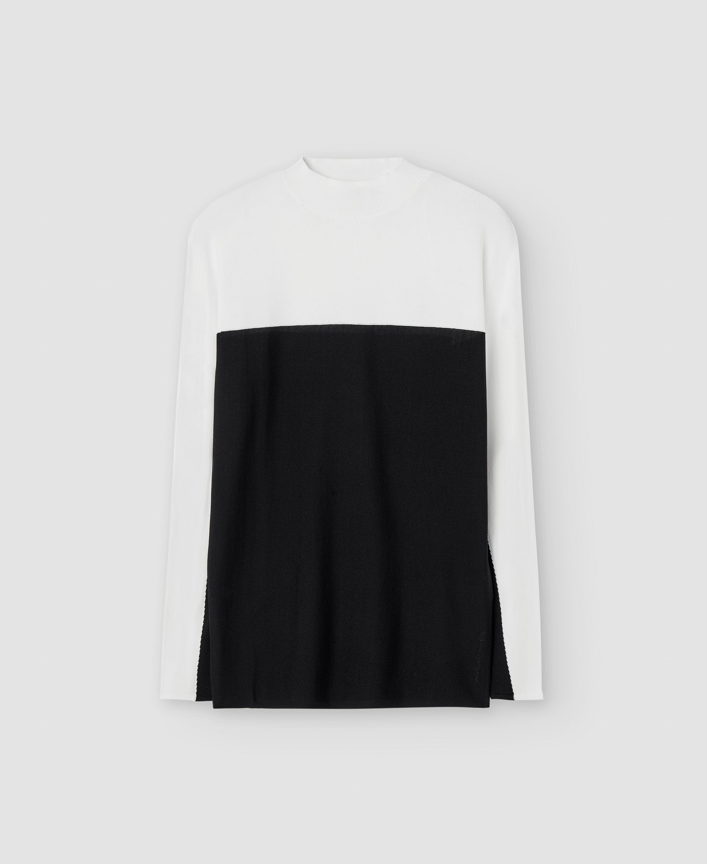 Women Jersey | White And Black Recycled Nylon Japanese Sleeve Sweater by Spanish designer Adolfo Dominguez