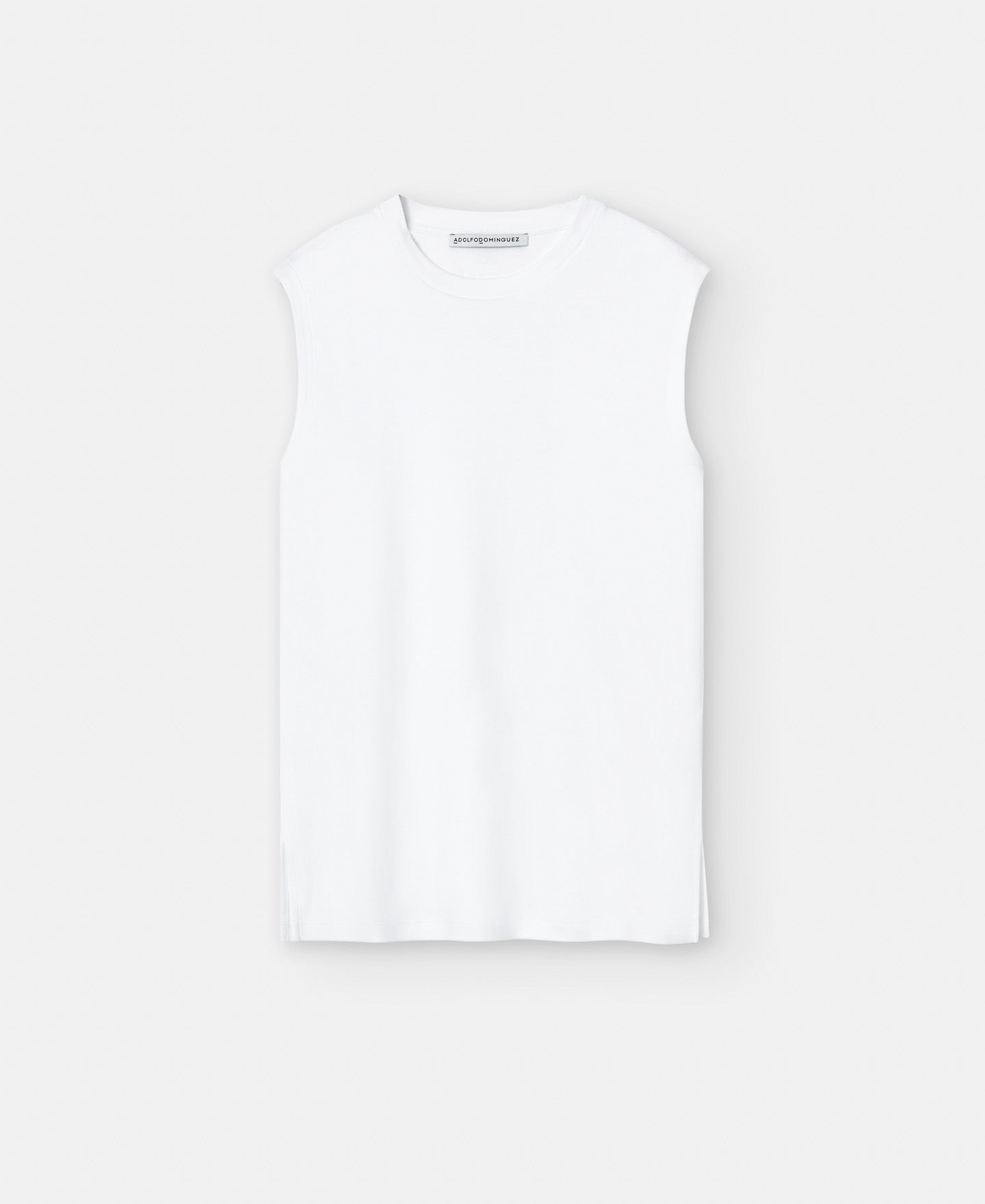 Women T-Shirt (Short Sleeve) | White Cotton Crew Neck T-Shirt by Spanish designer Adolfo Dominguez