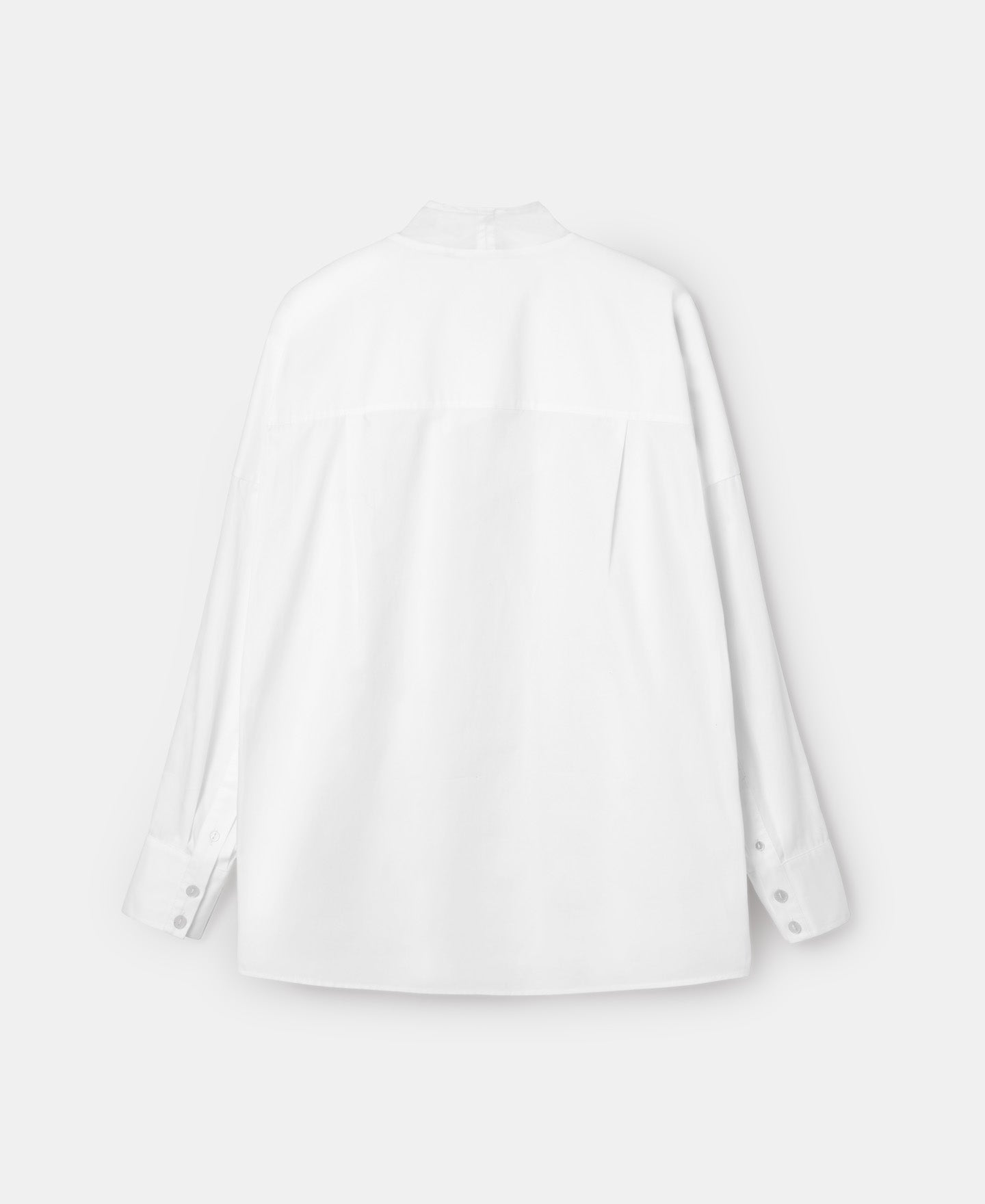 Women Shirt | White Crossover Flap Cotton Shirt by Spanish designer Adolfo Dominguez