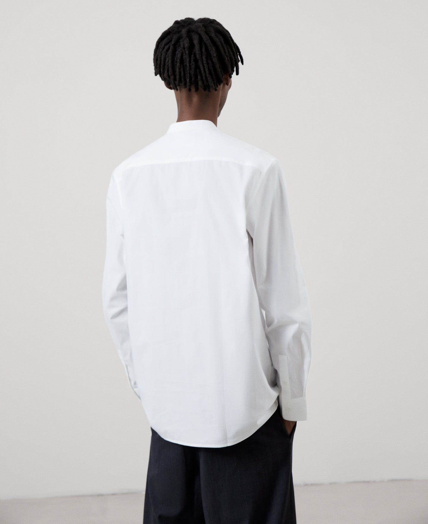 Men Shirt | White Organic Cotton Baker'S Shirt by Spanish designer Adolfo Dominguez