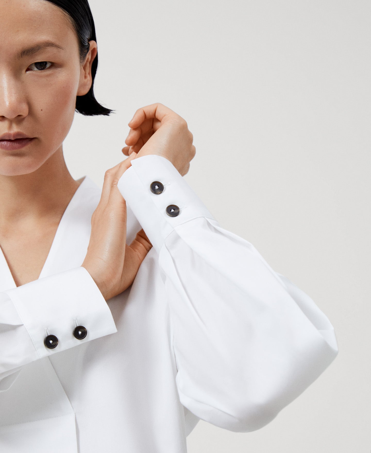 Women Shirt | White Organic Cotton Womens Shirt by Spanish designer Adolfo Dominguez