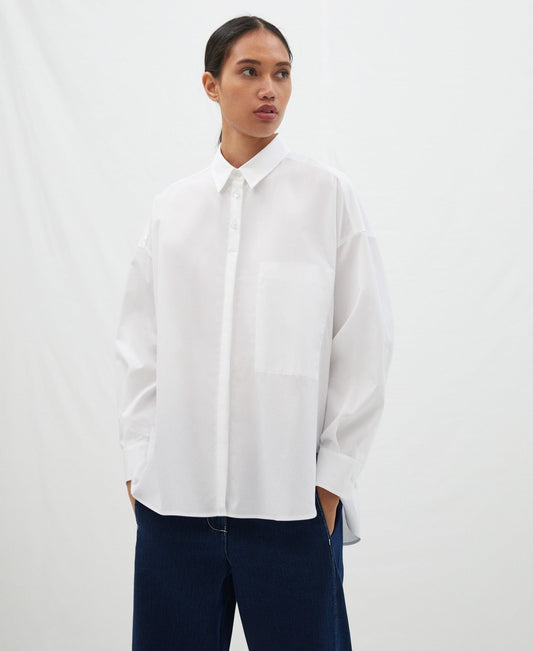 Women Shirt | White Oversize Cotton Shirt by Spanish designer Adolfo Dominguez