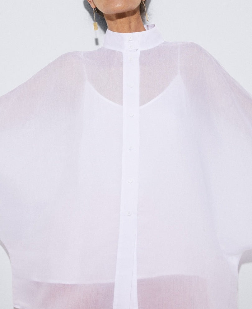 Women Shirt | White Oversize Lyocell Shirt by Spanish designer Adolfo Dominguez