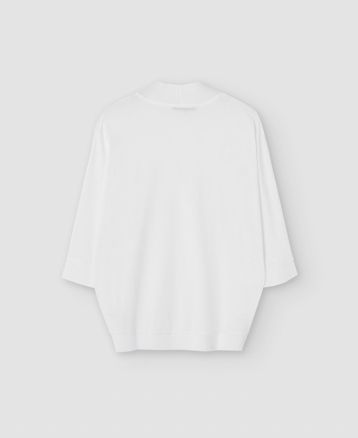 Women Long-Sleeve T-Shirt | White Viscose V-Neckline Blouse by Spanish designer Adolfo Dominguez