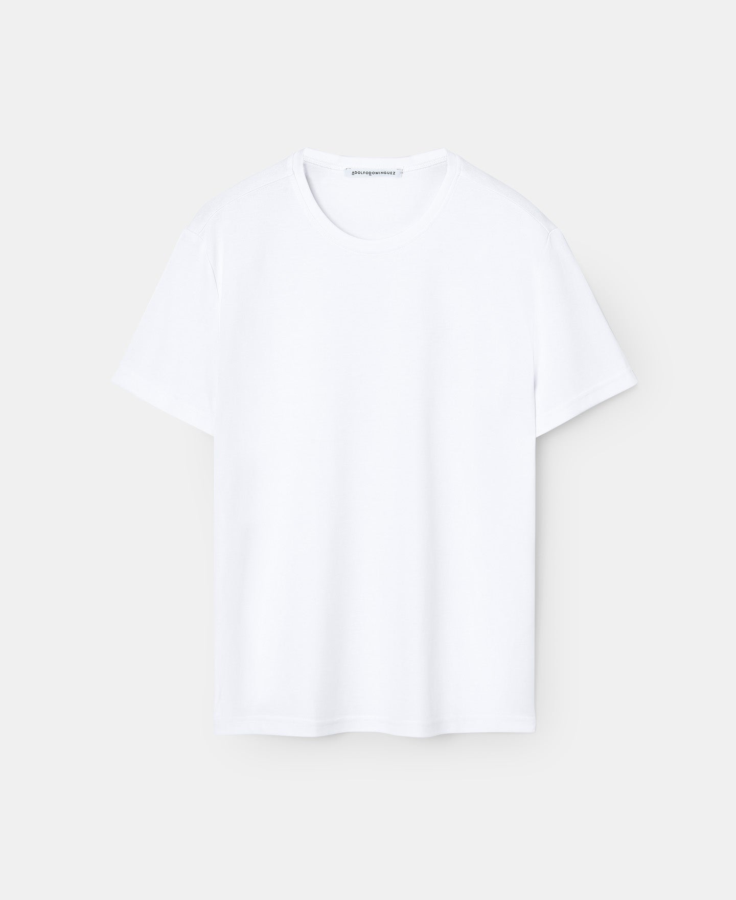 Men T-Shirt (Short Sleeve) | White White Modal Crew Neck T-Shirt by Spanish designer Adolfo Dominguez