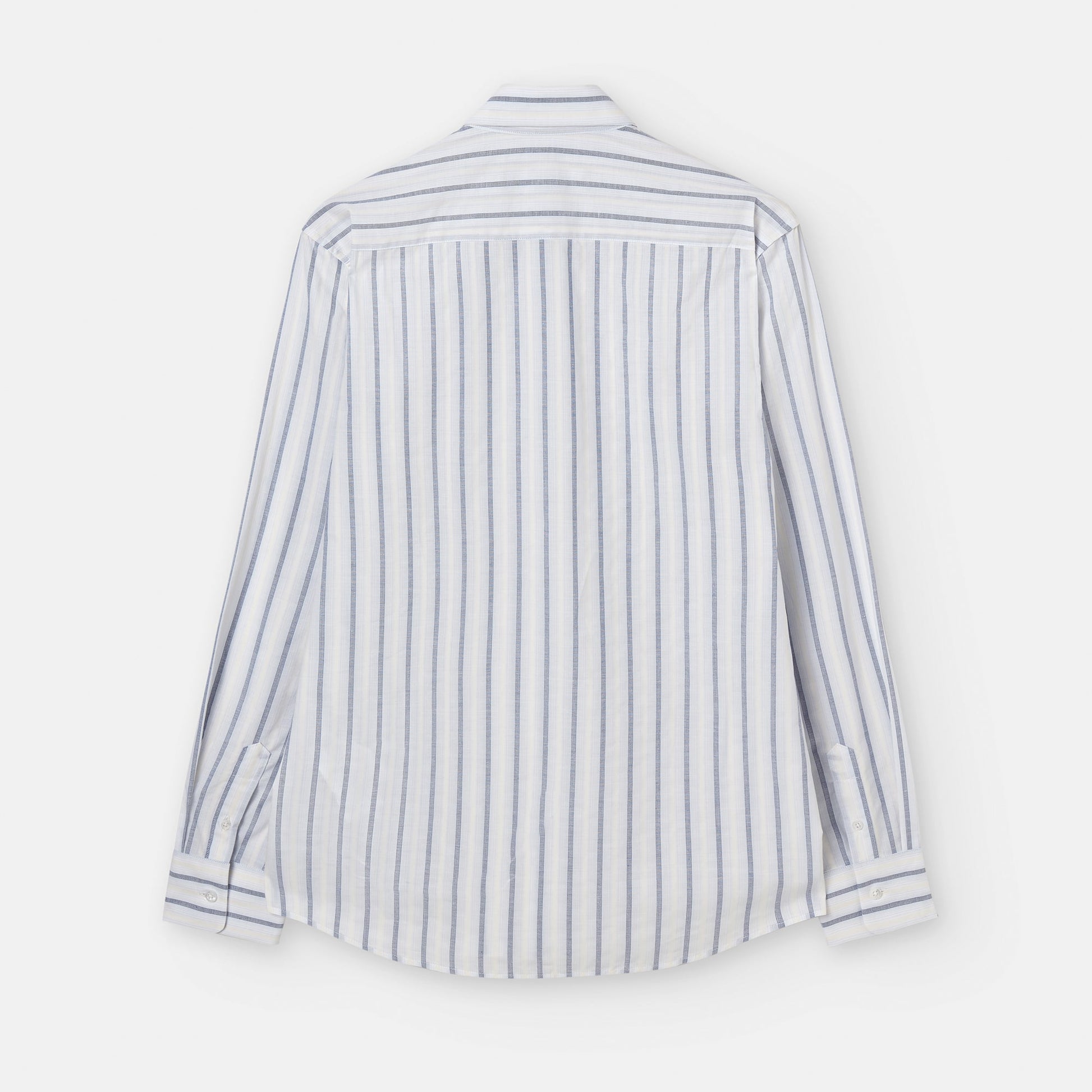 Men Shirt | White/Blue Stripe Organic Cotton Striped Shirt by Spanish designer Adolfo Dominguez
