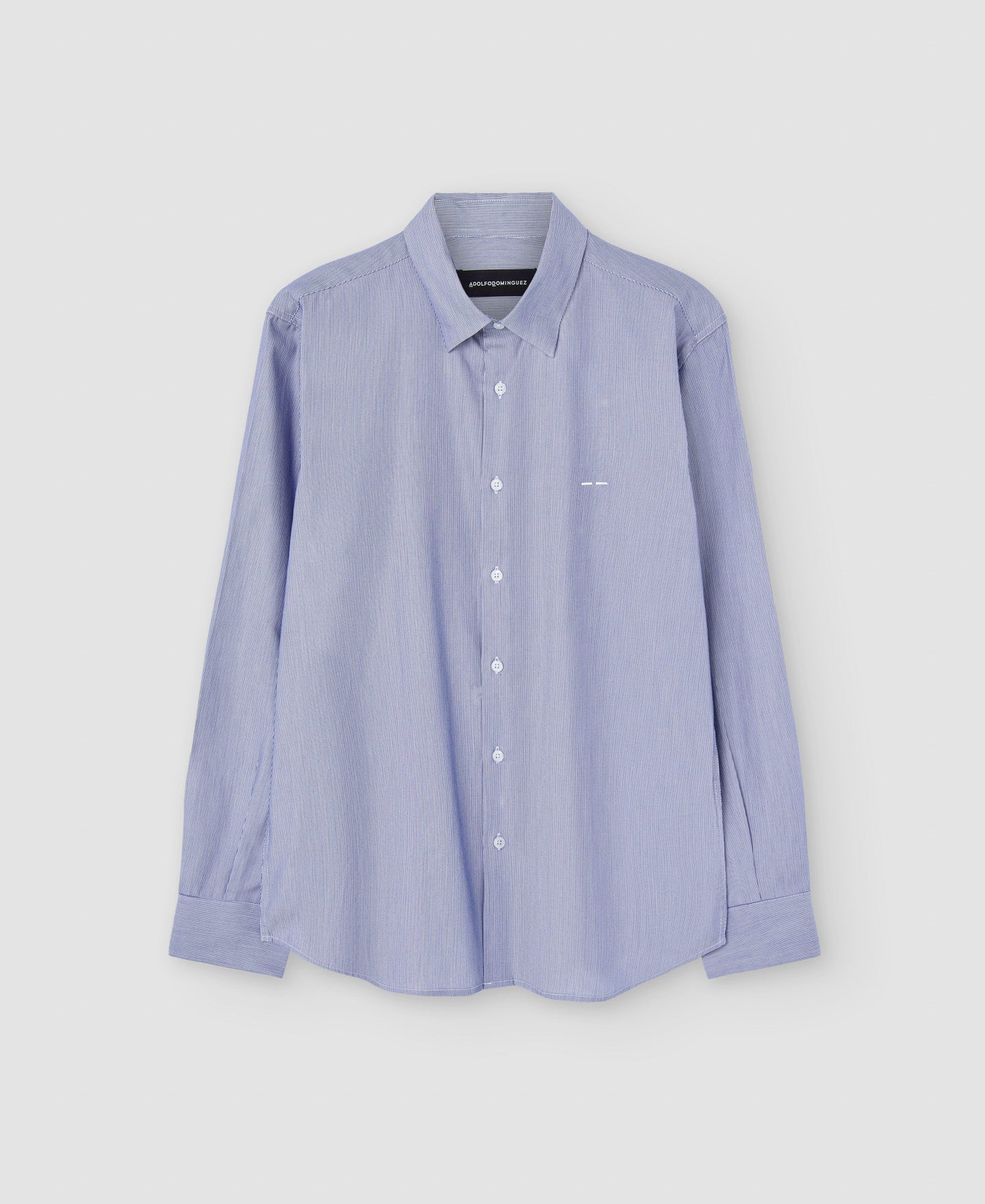 Men Shirt | White/Blue Stripe Striped Shirt by Spanish designer Adolfo Dominguez