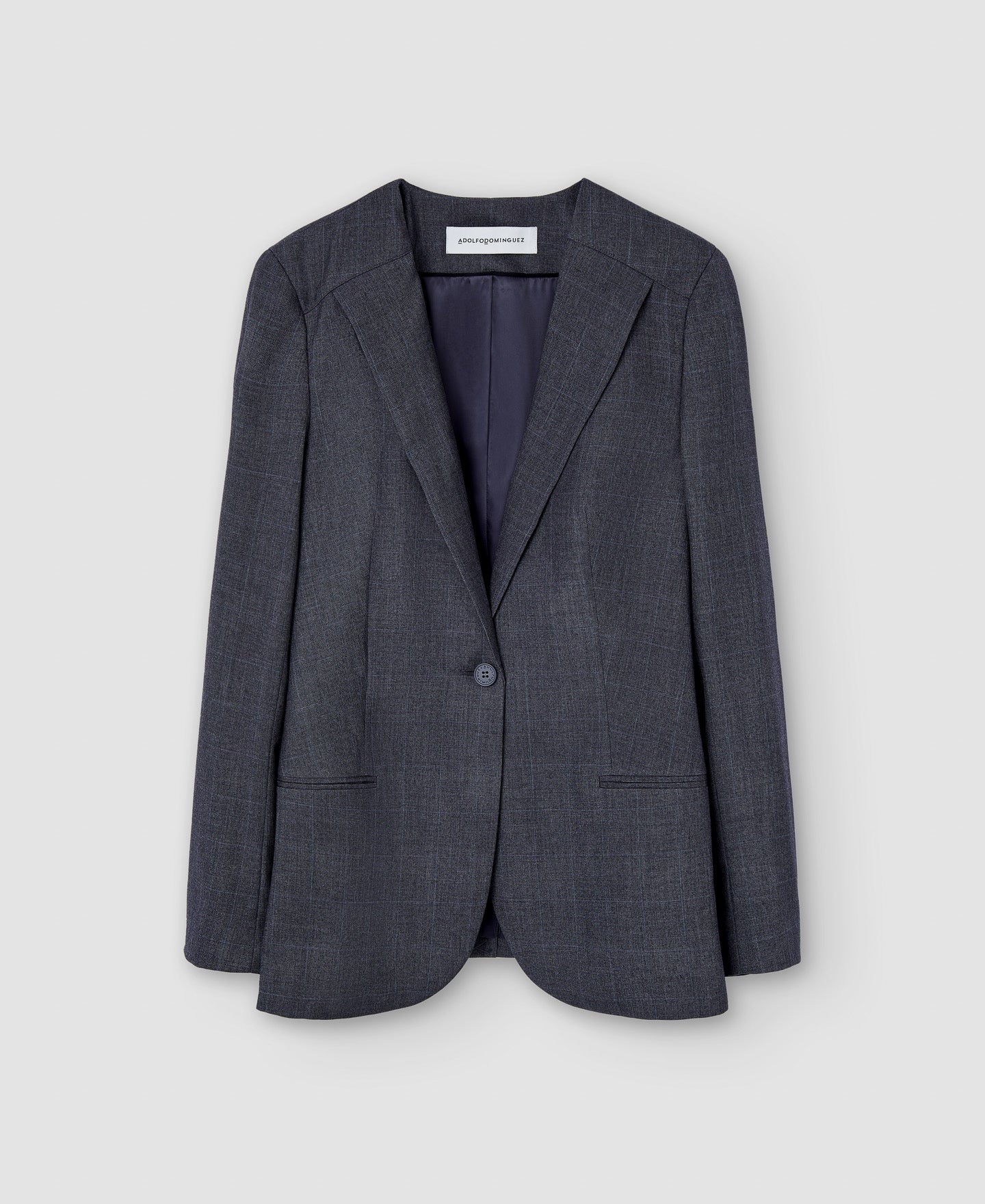 Women Structured Jacket | White/Grey Melange Tailored Jacket by Spanish designer Adolfo Dominguez