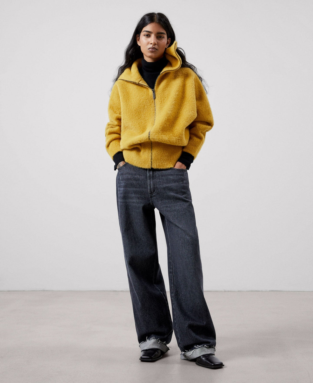 Women Knit Jacket | Yellow Jacket by Spanish designer Adolfo Dominguez