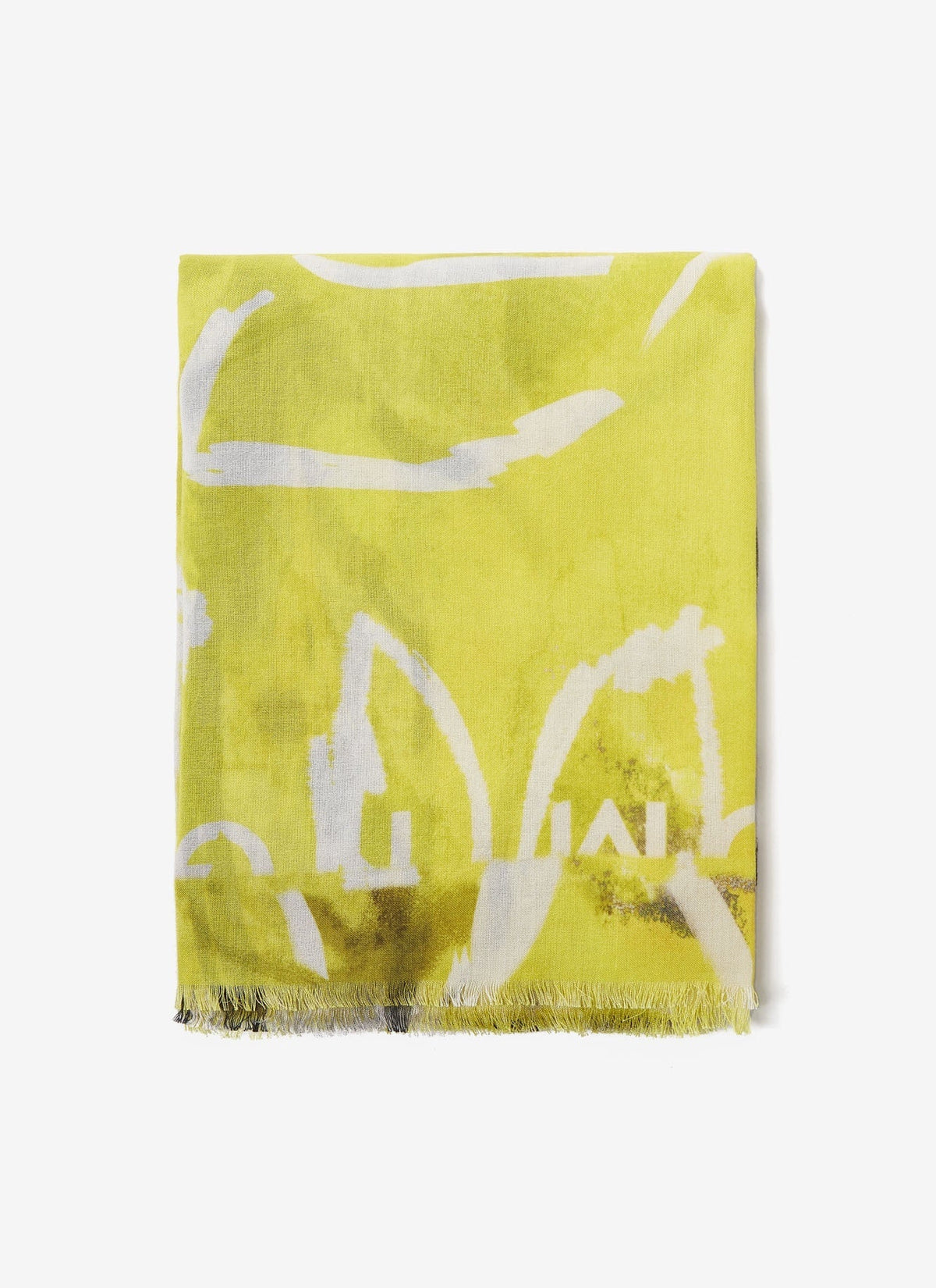 Women Shawl | Yellow Modal Scarf With Japanese Print by Spanish designer Adolfo Dominguez