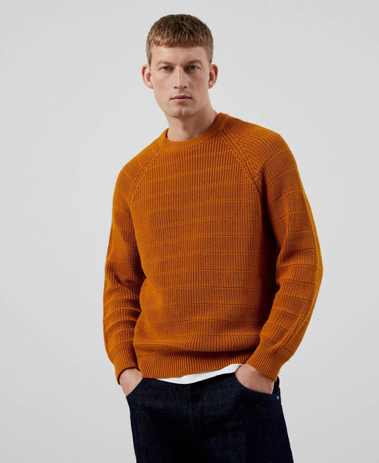 Men Jersey | Yellow Turmeric Mens Sweater by Spanish designer Adolfo Dominguez