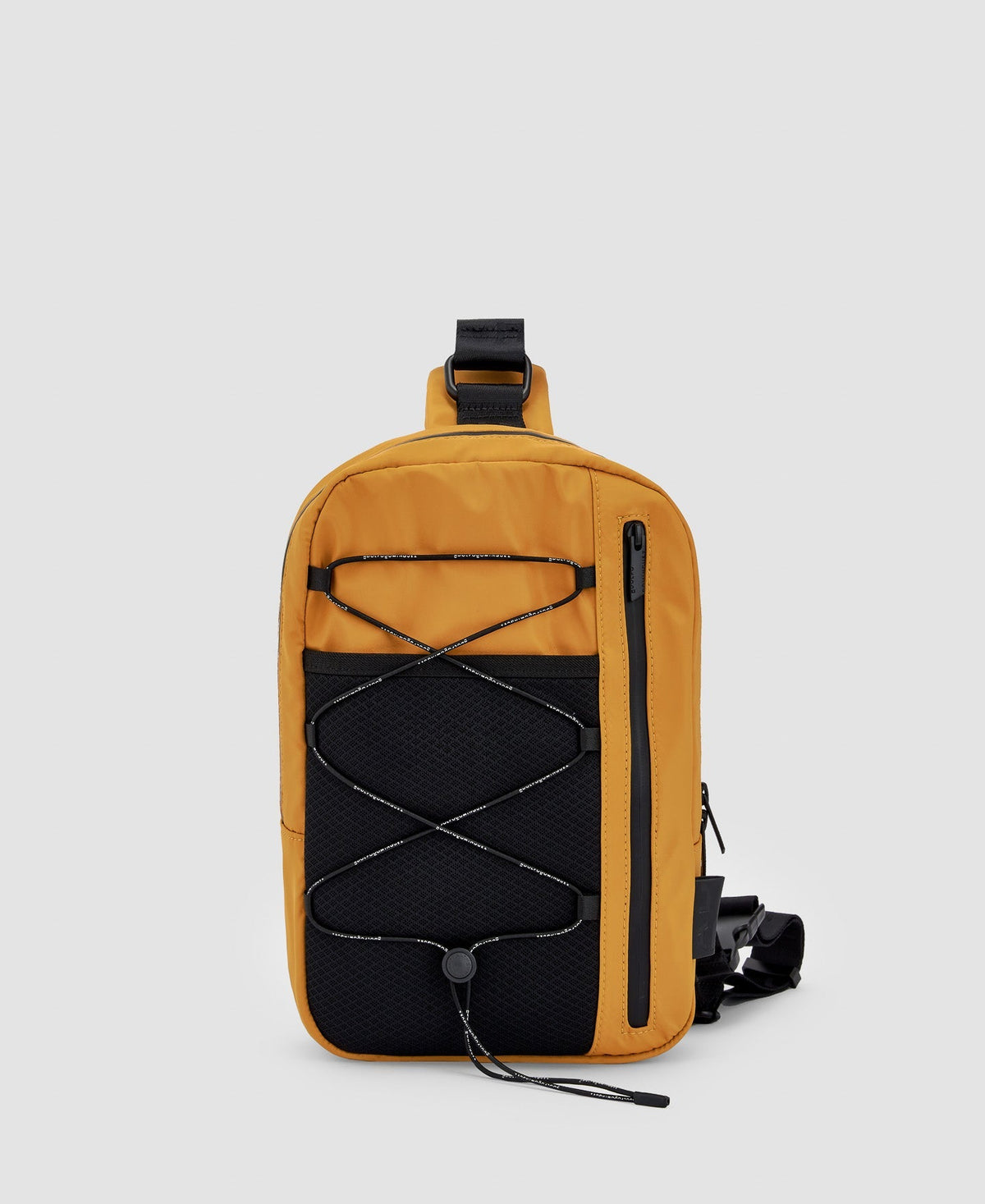 Men Bags | Yellow Turmeric Recycled Polyester Backpack Shoulder Bag by Spanish designer Adolfo Dominguez