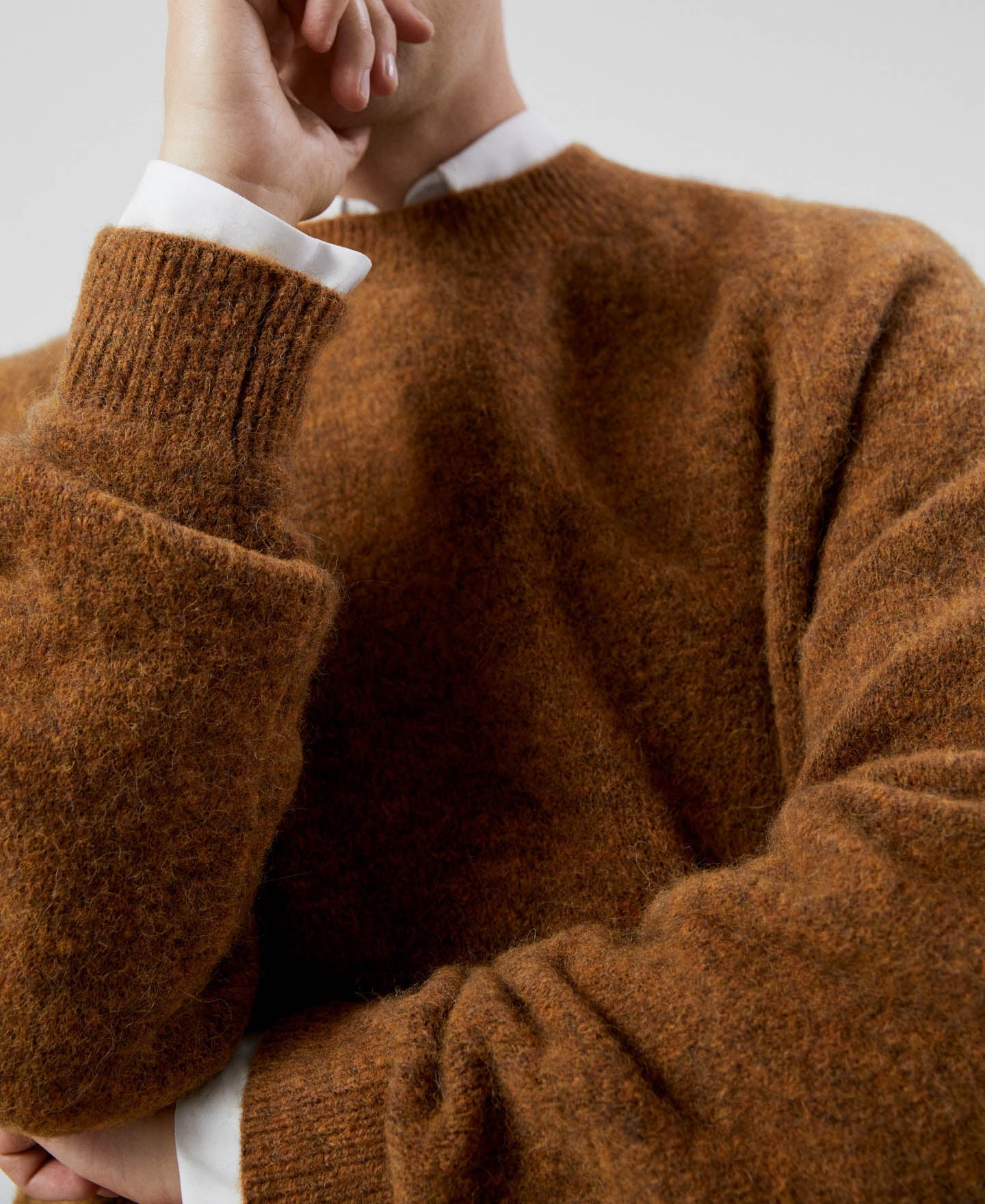 Men Jersey | Yellow Turmeric Sweater by Spanish designer Adolfo Dominguez