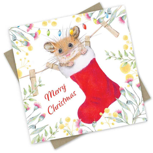 Christmas Card: Pigmy Possum Present