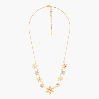 Golden Snowflakes Collar Necklace | AMSC3011