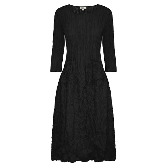 Alquema | 3/4 Sleeve Smash Pocket Dress / Black