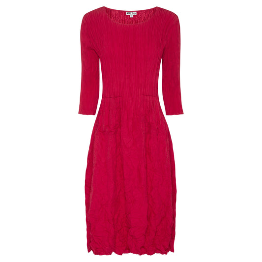 Alquema | 3/4 Sleeve Smash Pocket Dress / Raspberry
