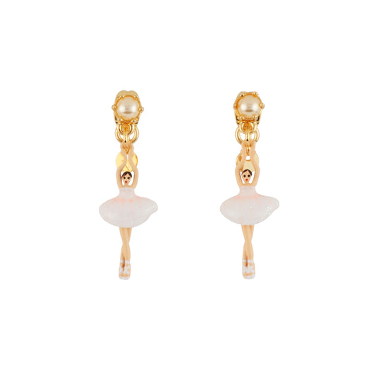 Mini Pas de Deux Mini Ballerina White Earrings | AEMDD1011