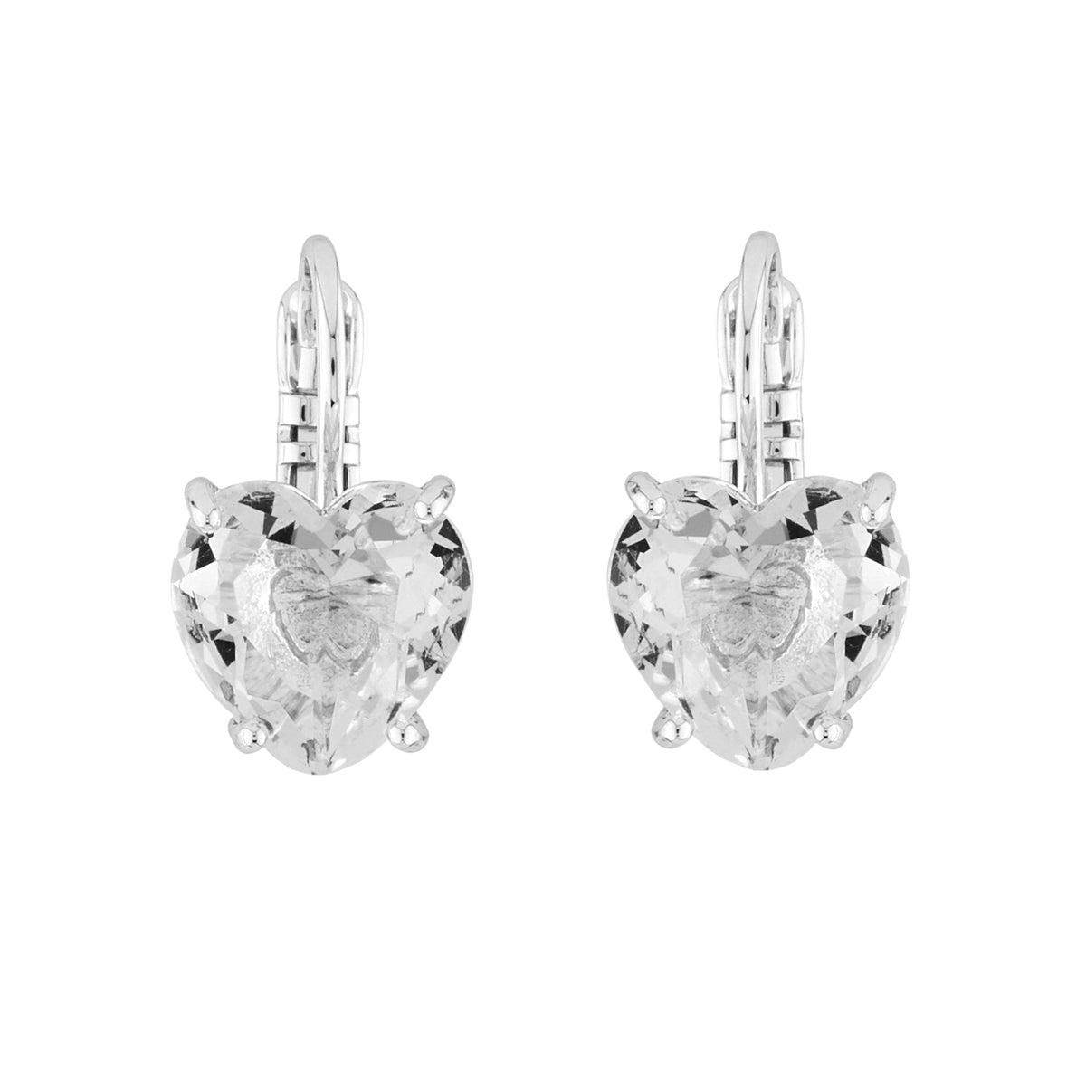 Silver Hearthstone La Diamantine Dormeuses Earrings | AILD1453