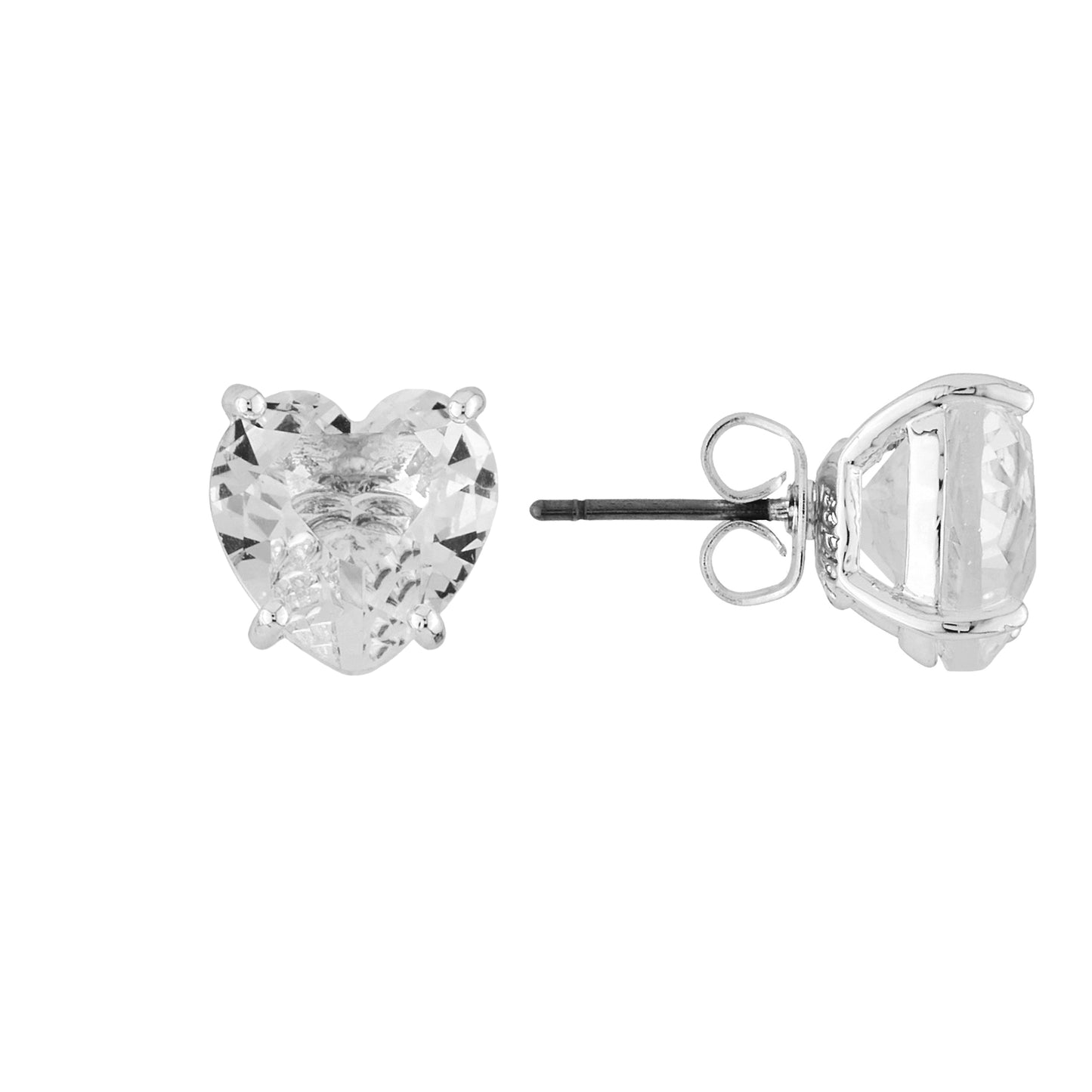 Silver Hearthstone La Diamantine Dormeuses Earrings | AILD1453