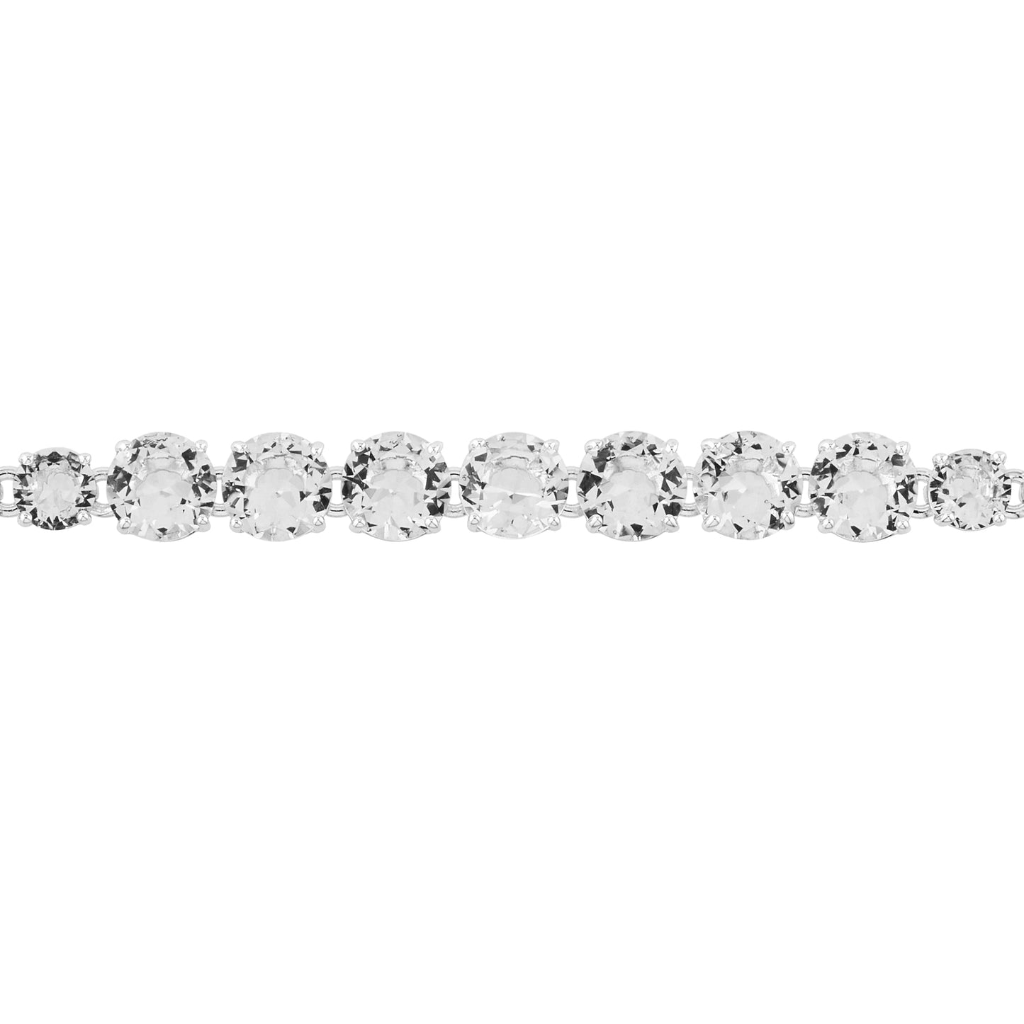 Silver One Row La Diamantine Luxurious Bracelet | AILD2523
