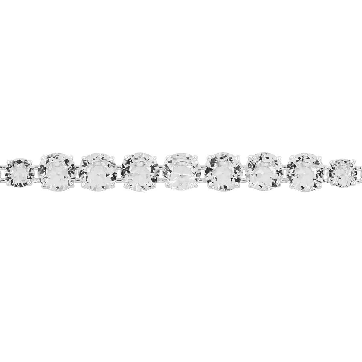 Silver One Row La Diamantine Luxurious Bracelet | AILD2523