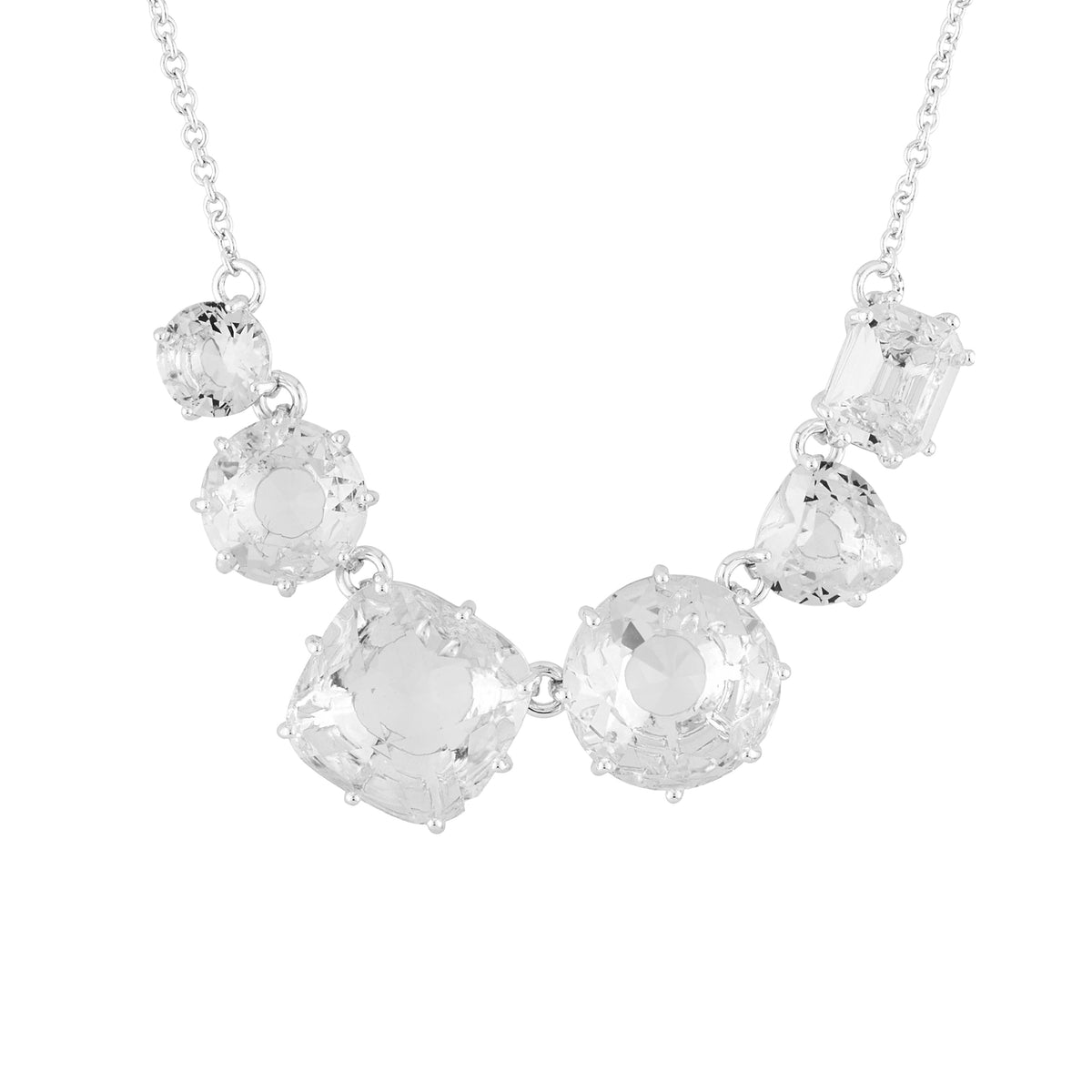 Silver 6 Stones La Diamantine Thin Necklace | AILD3313