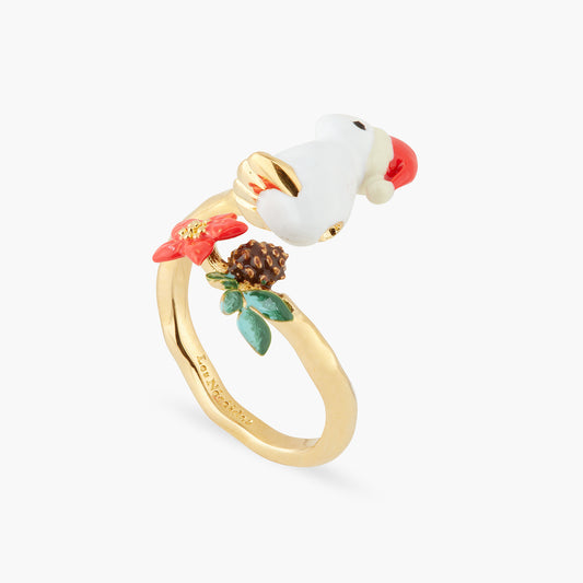 Enchanted Christmas Rabbit Adjustable Ring