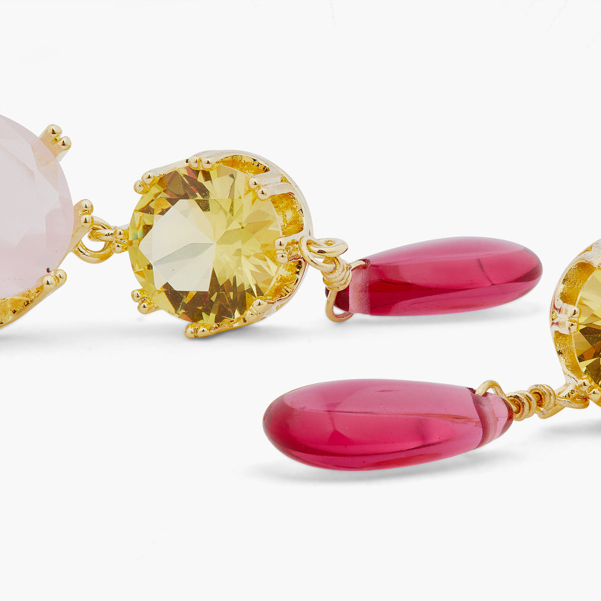 2 Round Stone And Bead Earrings | ARCL1071