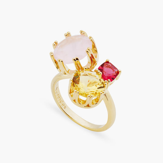 Pink And Yellow Stones You And Me Ajustable Ring | ARCL6041