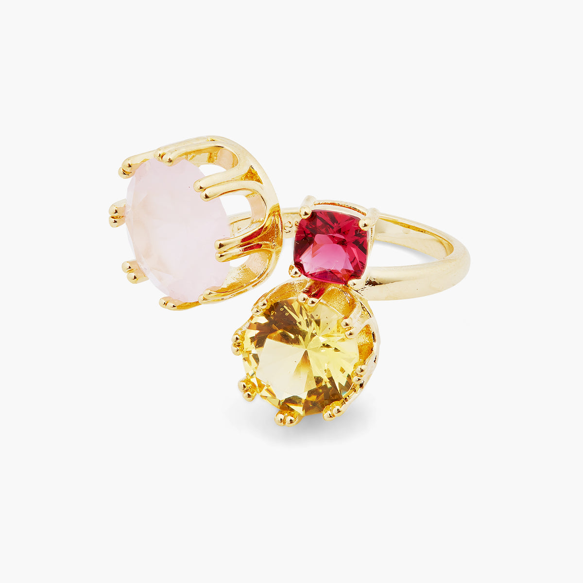 Pink And Yellow Stones You And Me Ajustable Ring | ARCL6041