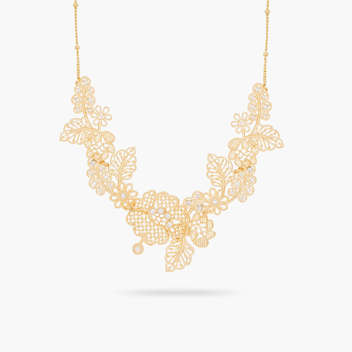 Gold Thread Statement Necklace | ARFO3011