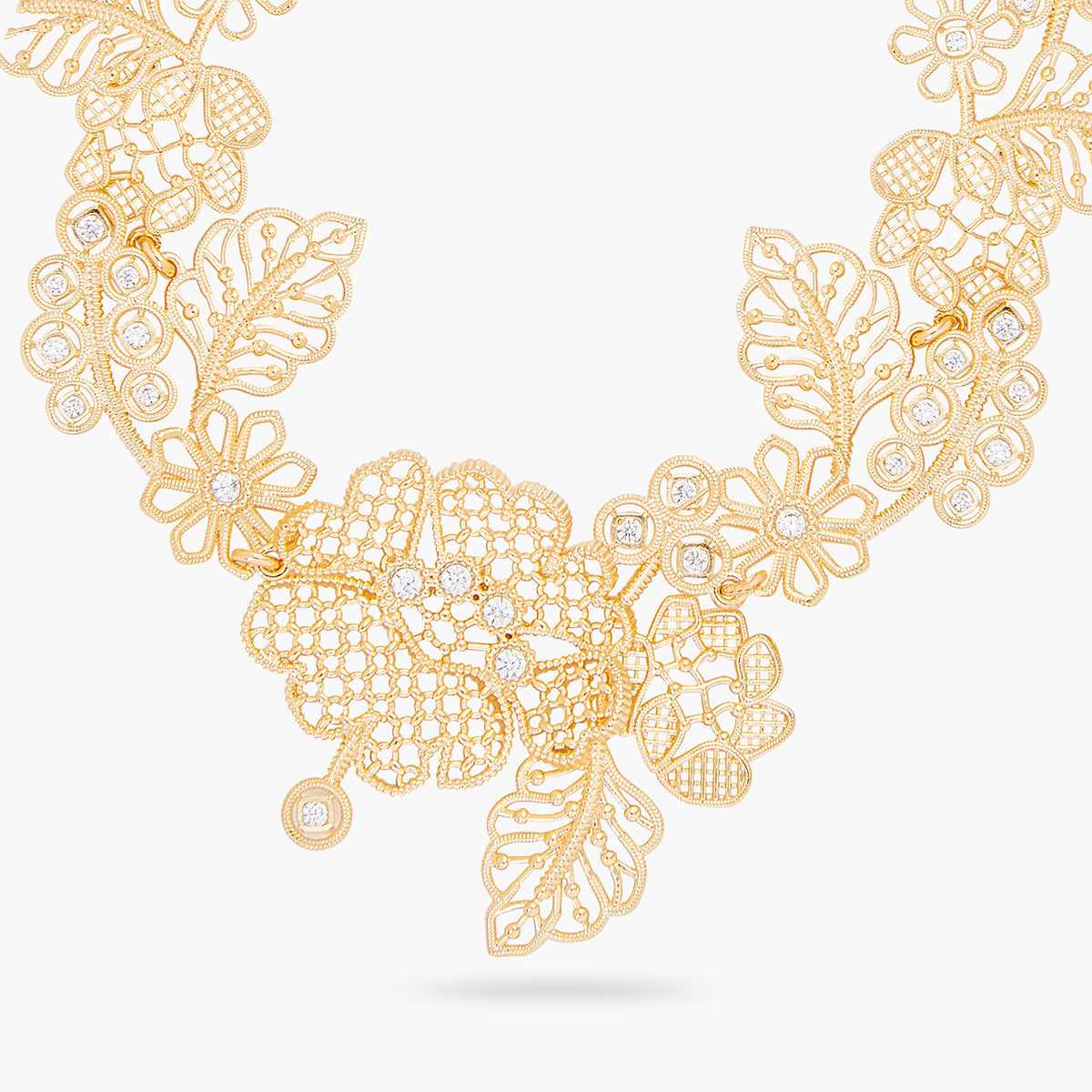 Gold Thread Statement Necklace | ARFO3011