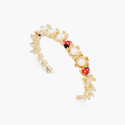 Ladybirds And Wood Anemone Bangle Bracelet | ARLP2011