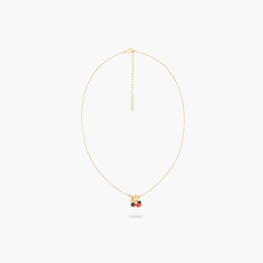 Ladybird Foraging An Anemone With Faceted CrystalPendant Necklace | ARLP3021